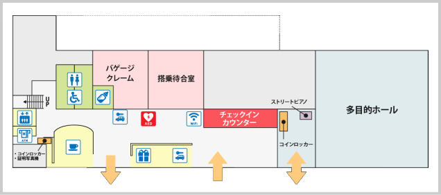 但馬空港のチェックインカウンターになります。
